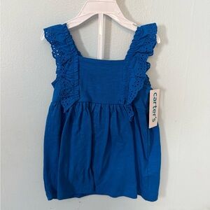 Carter's Vibrant Blue Eyelet Ruffle Dress